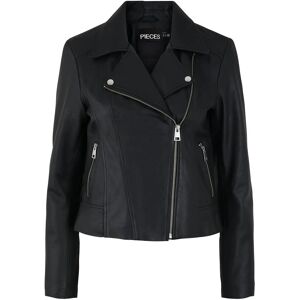 Pieces Pcsusse Leather Jacket Noos S Black S Pieces Pcsusse Leather Jacket Noos S Black S