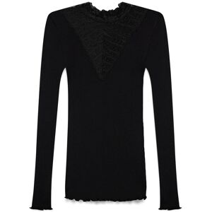 Rosemunde Rwbeatha Silk Ls Lace T-Shirt L Black L Rosemunde Rwbeatha Silk Ls Lace T-Shirt L Black L