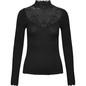 Rosemunde Rwbeatha Silk Ls Lace T-Neck T-Shir L Black L Rosemunde Rwbeatha Silk Ls Lace T-Neck T-Shir L Black L