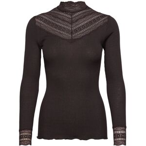 Rosemunde Rwbenita Silk Ls Lace T-Neck T-Shi XS Brown XS Rosemunde Rwbenita Silk Ls Lace T-Neck T-Shi XS Brown XS