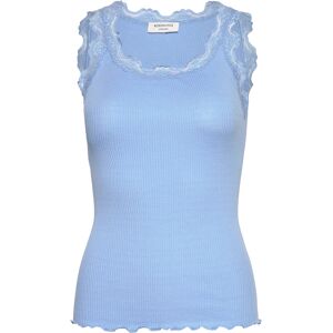 Rosemunde Rwbabette Silk Sl U-Neck Lace Top S Blue S Rosemunde Rwbabette Silk Sl U-Neck Lace Top S Blue S