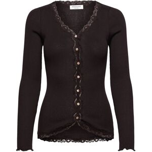 Rosemunde Rwbabette Silk Ls V-Neck Lace Cardi L Brown L Rosemunde Rwbabette Silk Ls V-Neck Lace Cardi L Brown L