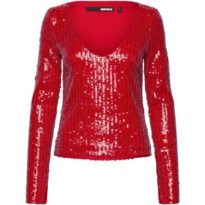 ROTATE Sequins Ls V-Neck Top 36 Red 36 ROTATE Sequins Ls V-Neck Top 36 Red 36