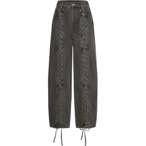 ROTATE Denim Laced Leg Pants 27 Black 27 ROTATE Denim Laced Leg Pants 27 Black 27