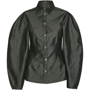 ROTATE Denim Fitted Shirt 34 Black 34 ROTATE Denim Fitted Shirt 34 Black 34