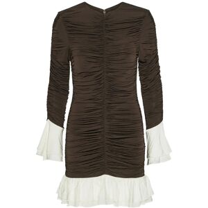 ROTATE Mini Ruched Ls Dress 36 Brown 36 ROTATE Mini Ruched Ls Dress 36 Brown 36