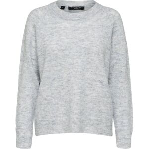Selected Slwlulu Ls Knit O-Neck Noos L Grey L Selected Slwlulu Ls Knit O-Neck Noos L Grey L