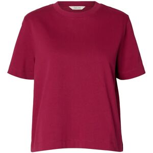 Selected Slwessential Ss Boxy Tee Noos L Burgundy L Selected Slwessential Ss Boxy Tee Noos L Burgundy L