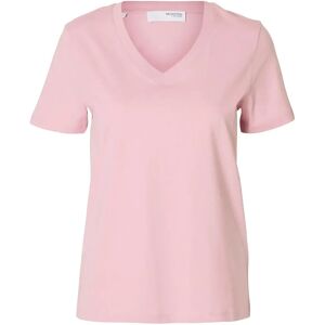 Selected Slwessential Ss V-Neck Tee Noos S Pink S Selected Slwessential Ss V-Neck Tee Noos S Pink S