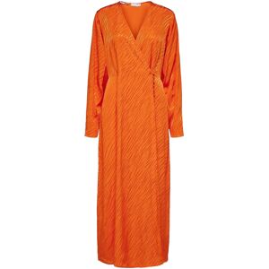 Selected Slfabienne Ls Satin Ankle Wrap Dress B 34 Orange 34 Selected Slfabienne Ls Satin Ankle Wrap Dress B 34 Orange 34