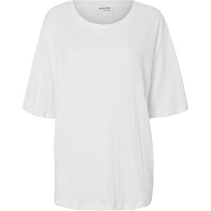 Selected Slfvilja Linen Ss Tee XS White XS Selected Slfvilja Linen Ss Tee XS White XS