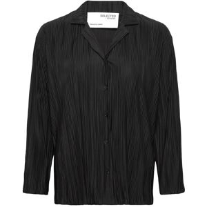 Selected Slfellie Ls Plisse Shirt XS Black XS Selected Slfellie Ls Plisse Shirt XS Black XS