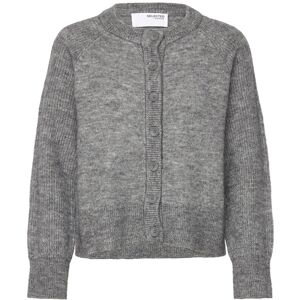 Selected Slfrena Ls Knit Cardigan Camp M Grey M Selected Slfrena Ls Knit Cardigan Camp M Grey M