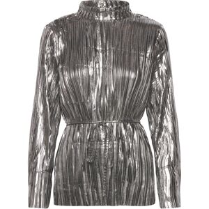 Selected Slfnaline Ls High Neck Plisse Top XS Silver XS Selected Slfnaline Ls High Neck Plisse Top XS Silver XS