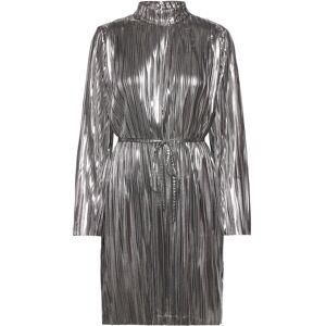 Selected Slfnaline Ls High Neck Short Plisse Dres M Silver M Selected Slfnaline Ls High Neck Short Plisse Dres M Silver M