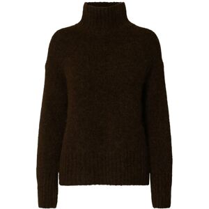 Selected Slwgabriella Ls Knit High Neck Noos M Brown M Selected Slwgabriella Ls Knit High Neck Noos M Brown M