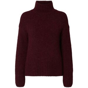 Selected Slwgabriella Ls Knit High Neck Noos M Burgundy M Selected Slwgabriella Ls Knit High Neck Noos M Burgundy M