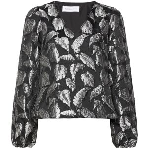 Selected Slfpaula Silver Leaf Ls Top B 36 Black 36 Selected Slfpaula Silver Leaf Ls Top B 36 Black 36