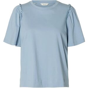 Selected Slwpenelope 2/4 Ruffle Tee Noos M Blue M Selected Slwpenelope 2/4 Ruffle Tee Noos M Blue M