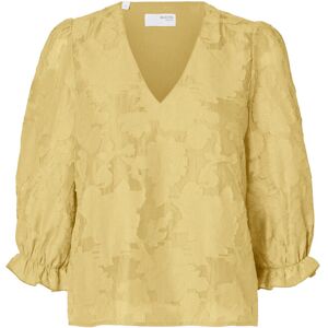 Selected Slfcathi-Sadie 3/4 Top Ff 40 Yellow 40 Selected Slfcathi-Sadie 3/4 Top Ff 40 Yellow 40