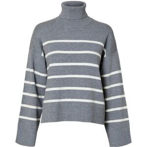 Selected Slfkamma Ls Knit Roll Neck Noos M Grey M Selected Slfkamma Ls Knit Roll Neck Noos M Grey M