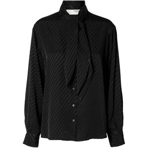 Selected Slfcassia Ls Scarf Shirt B 34 Black 34 Selected Slfcassia Ls Scarf Shirt B 34 Black 34
