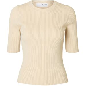 Selected Slfmali 2/4 Knit O-Neck XXL Cream XXL Selected Slfmali 2/4 Knit O-Neck XXL Cream XXL