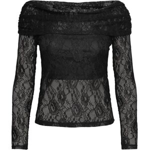 Selected Slfmista Ls Off Shoulder Lace Top L Black L Selected Slfmista Ls Off Shoulder Lace Top L Black L
