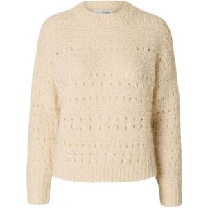 Selected Slfalfi Ls Knit O-Neck L Cream L Selected Slfalfi Ls Knit O-Neck L Cream L