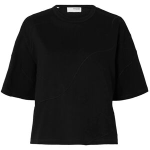 Selected Slfpenny Ss Embroidered Tee S Black S Selected Slfpenny Ss Embroidered Tee S Black S