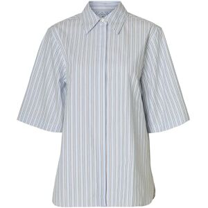 Selected Slfellen 2/4 Striped Boxy Shirt B 34 Blue 34 Selected Slfellen 2/4 Striped Boxy Shirt B 34 Blue 34