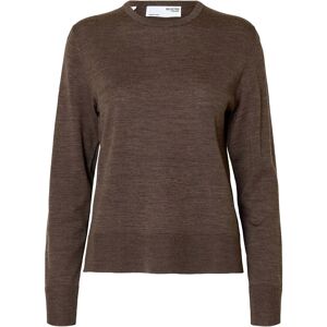 Selected Slwthea Ls Knit Merino O-Neck Noos M Brown M Selected Slwthea Ls Knit Merino O-Neck Noos M Brown M