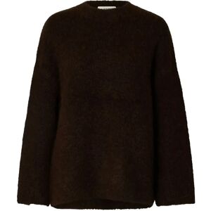 Selected Slfgabriella Ls Knit New O-Neck Noos M Brown M Selected Slfgabriella Ls Knit New O-Neck Noos M Brown M