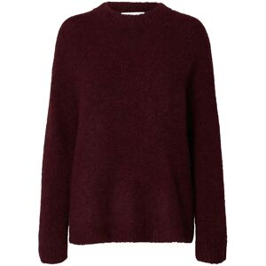Selected Slfgabriella Ls Knit New O-Neck Noos M Burgundy M Selected Slfgabriella Ls Knit New O-Neck Noos M Burgundy M