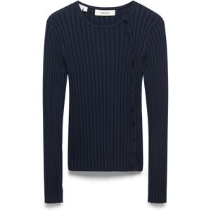 Selected Slfhelen Ls Knit Button O-Neck Top S Navy S Selected Slfhelen Ls Knit Button O-Neck Top S Navy S