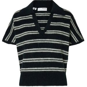 Selected Slflulu Ss Knit Polo M Black M Selected Slflulu Ss Knit Polo M Black M