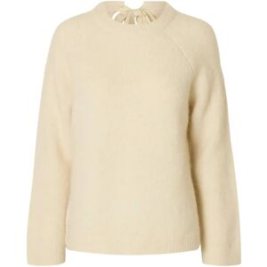 Selected Slfgabella Ls Knit Bow O-Neck XXL Cream XXL Selected Slfgabella Ls Knit Bow O-Neck XXL Cream XXL