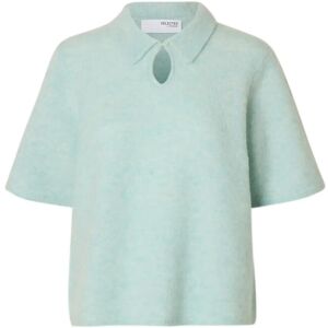 Selected Slfsia Ras 2/4 Knit Key Hole Collar Neck M Blue M Selected Slfsia Ras 2/4 Knit Key Hole Collar Neck M Blue M