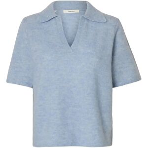Selected Slflulu Ss Knit Polo Noos S Blue S Selected Slflulu Ss Knit Polo Noos S Blue S