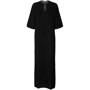 Selected Slfivy 2/4 Knit Structure Dress M Black M Selected Slfivy 2/4 Knit Structure Dress M Black M