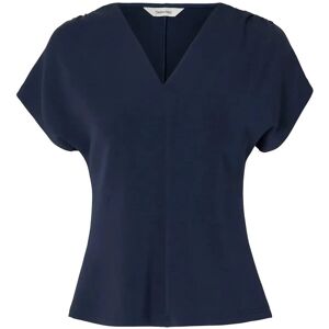 Selected Slftenny Ss V-Neck Gathered Top Noos S Navy S Selected Slftenny Ss V-Neck Gathered Top Noos S Navy S