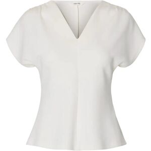 Selected Slftenny Ss V-Neck Gathered Top Noos M White M Selected Slftenny Ss V-Neck Gathered Top Noos M White M