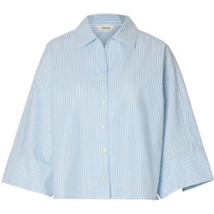 Selected Slfester Oversize 3/4 Shirt B 42 Blue 42 Selected Slfester Oversize 3/4 Shirt B 42 Blue 42