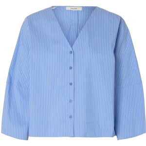 Selected Slfbea 3/4 V Neck Shirt B 36 Blue 36 Selected Slfbea 3/4 V Neck Shirt B 36 Blue 36