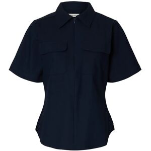 Selected Slftora Slim Ss Zip Shirt B 36 Navy 36 Selected Slftora Slim Ss Zip Shirt B 36 Navy 36
