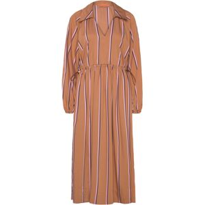 STINE GOYA Elasticated Midi Dress, 2249 Stripe S Brown S STINE GOYA Elasticated Midi Dress, 2249 Stripe S Brown S