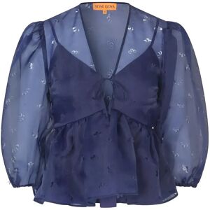 STINE GOYA 1608 Organza, Long Sleeve Bow Top XL Purple XL STINE GOYA 1608 Organza, Long Sleeve Bow Top XL Purple XL
