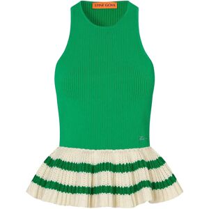 STINE GOYA 2383 Lightweight Knit, Ruffle Tank L Green L STINE GOYA 2383 Lightweight Knit, Ruffle Tank L Green L