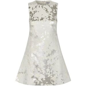 STINE GOYA Metallic Woven Jacquard, Kick Pleat Mini Dress XL White XL STINE GOYA Metallic Woven Jacquard, Kick Pleat Mini Dress XL White XL