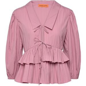 STINE GOYA 2342 Pleated Poly, Balloon Sleeve Tie Top XL Pink XL STINE GOYA 2342 Pleated Poly, Balloon Sleeve Tie Top XL Pink XL